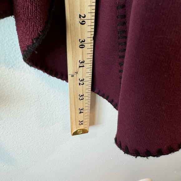 Soft Surroundings Cozy Burgundy Draped Whipstitch Weekend Jacket L - Picture 5 of 7